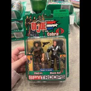 G.I. Joe vs. Cobra Flint vs Black Out SPY Troops 2003 Hasbro 3 3/4 in‎ NEW